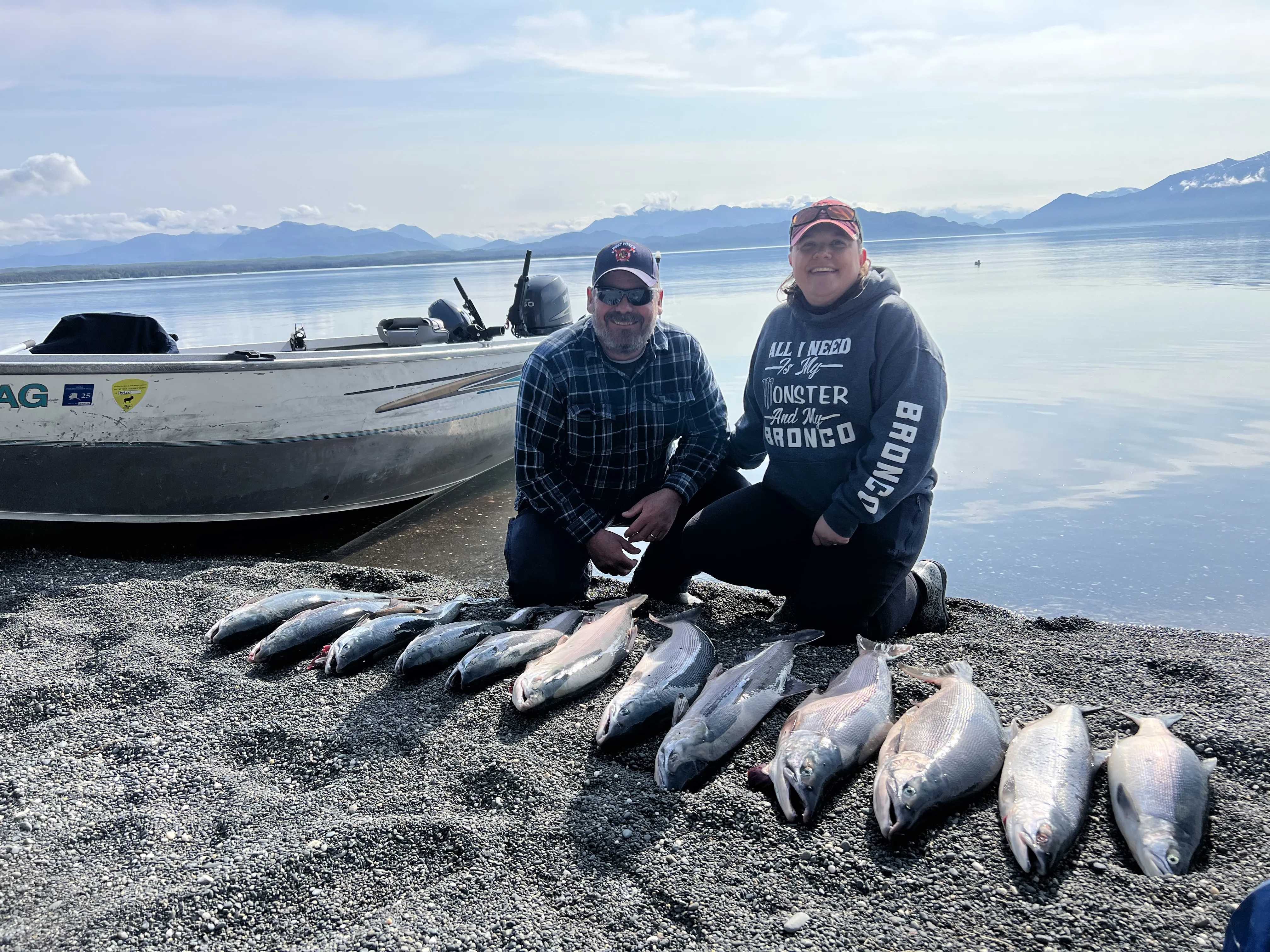 couple with many fish